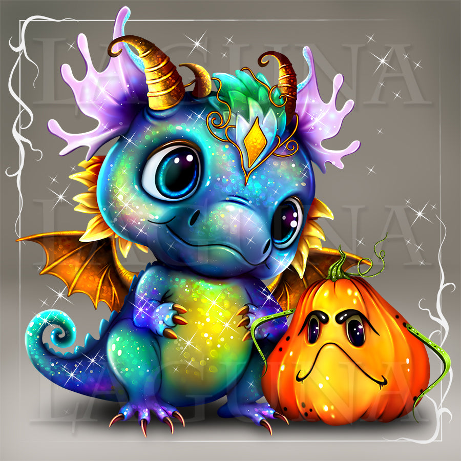 Halloween Dragon and Pumpkin