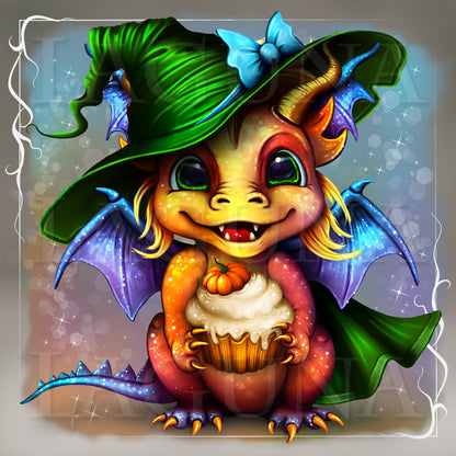 Halloween Dragon With Cupcake