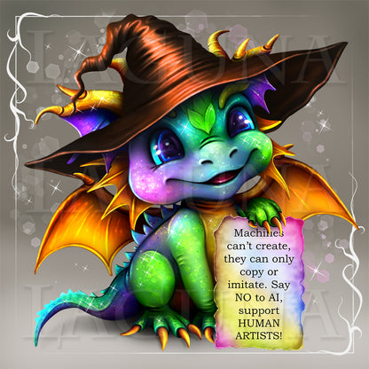 Halloween Dragon with Parchments