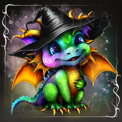 Halloween Dragon with Parchments