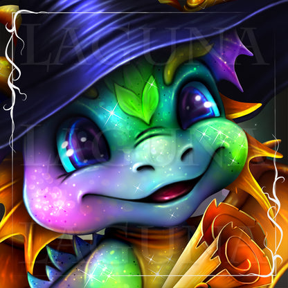 Halloween Dragon with Parchments