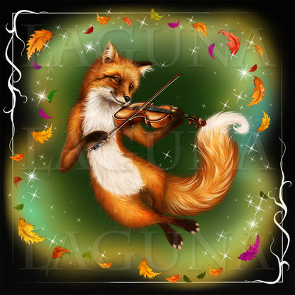 Halloween Fox Playing Violin