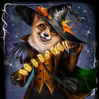 Halloween Fox with Cards