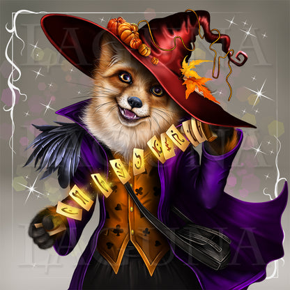 Halloween Fox with Cards