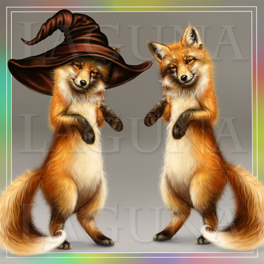 Halloween Fox with Pumpkin