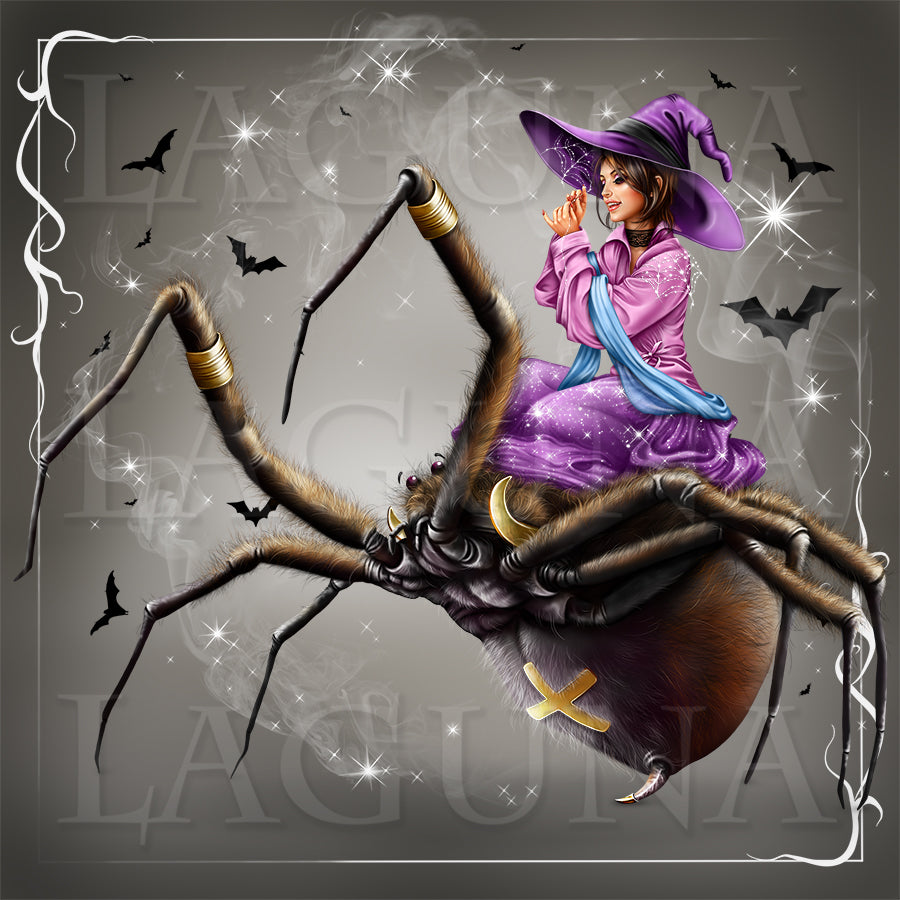 Halloween Girl Riding a Spider