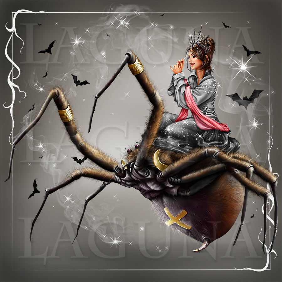 Halloween Girl Riding a Spider