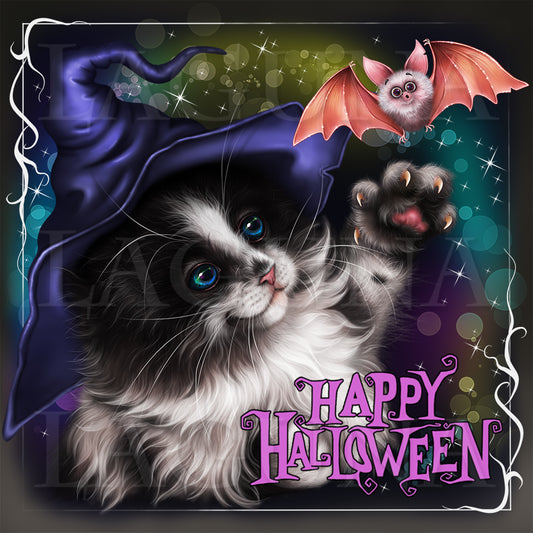 Halloween Kitty and Bat