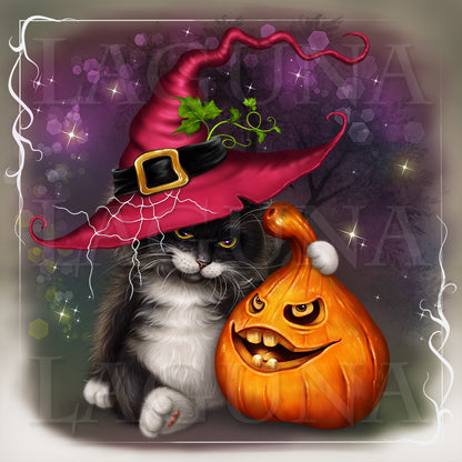 Halloween Kitty and Pumpkin