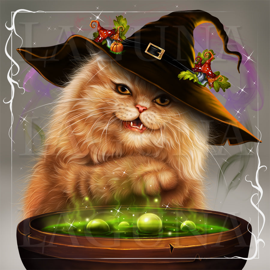 Halloween Kitty Making Potion