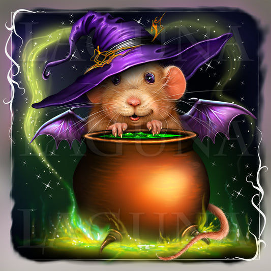 Halloween Mouse and Cauldron