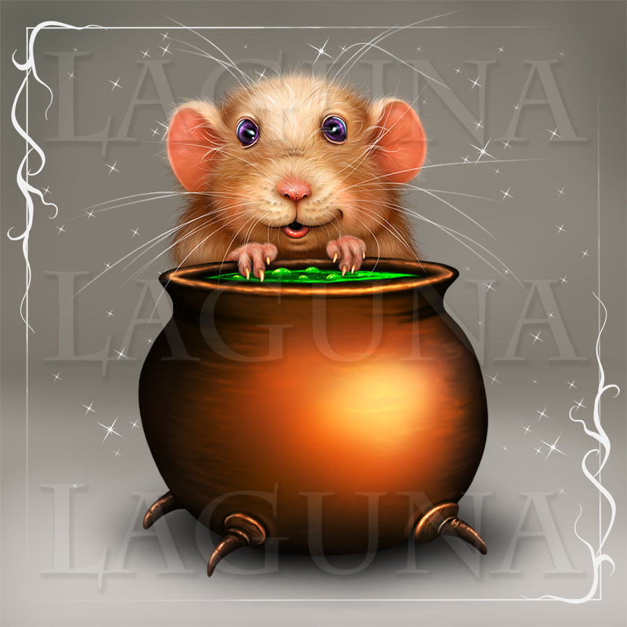 Halloween Mouse and Cauldron