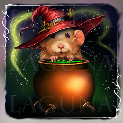 Halloween Mouse and Cauldron