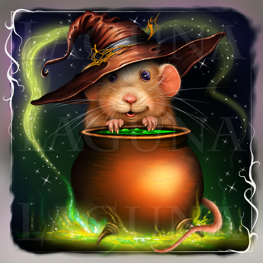 Halloween Mouse and Cauldron