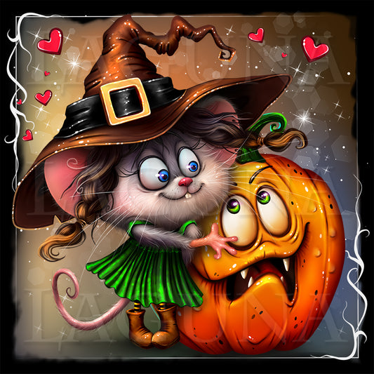 Halloween Mouse with Pumpkin