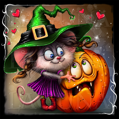 Halloween Mouse with Pumpkin