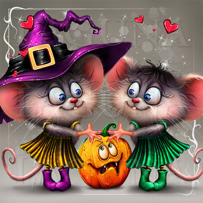 Halloween Mouse with Pumpkin
