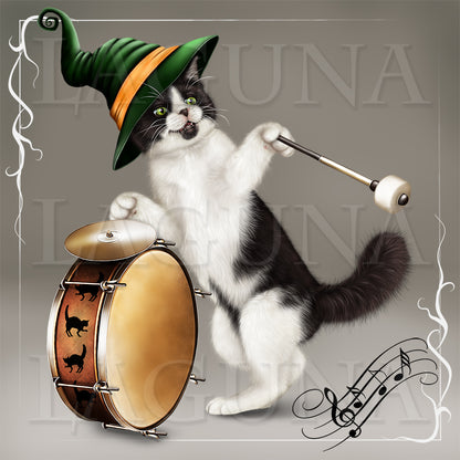 Halloween Orchestra (Cat with Drum)