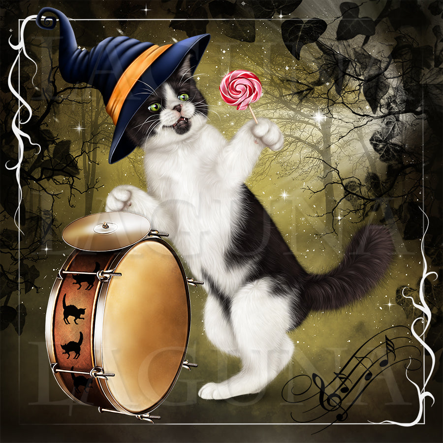 Halloween Orchestra (Cat with Drum)