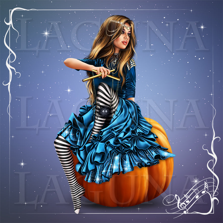 Halloween Orchestra (Girl with Violin and Owl)