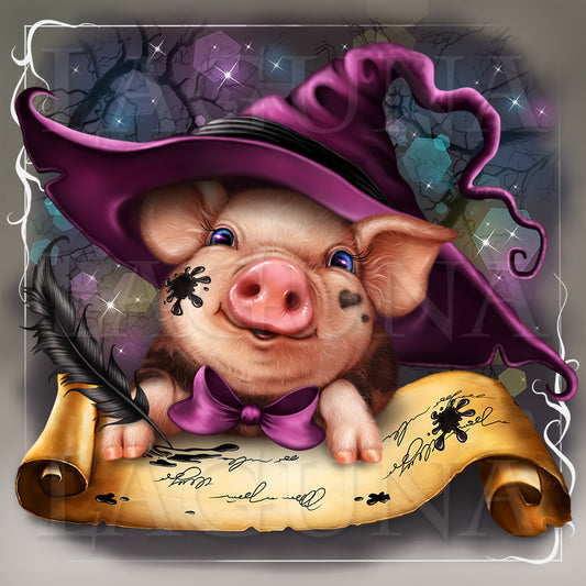 Halloween Piggy and Parchment