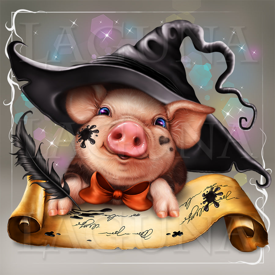 Halloween Piggy and Parchment