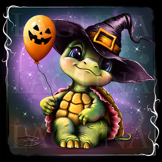 Halloween Tortoise with Balloon