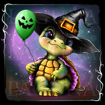 Halloween Tortoise with Balloon