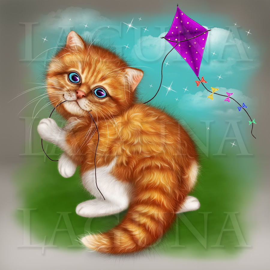 Kitten and Kite