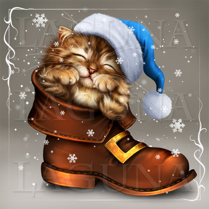 Kitten in Santa's Boot