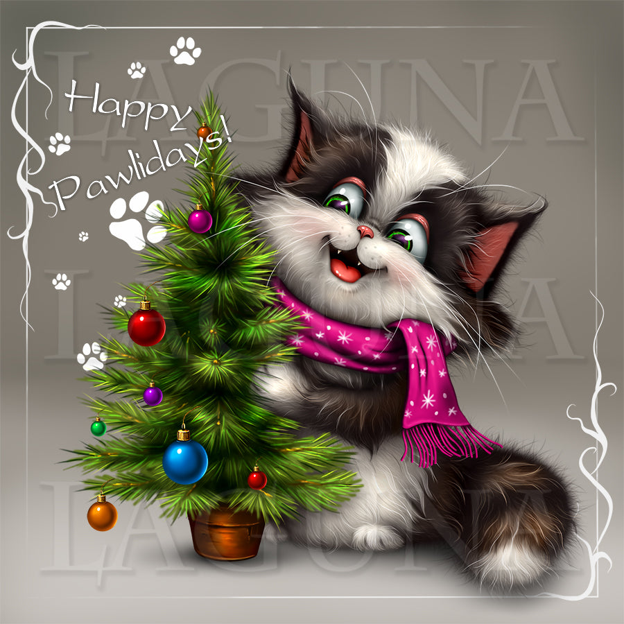 Kitty and Christmas Tree