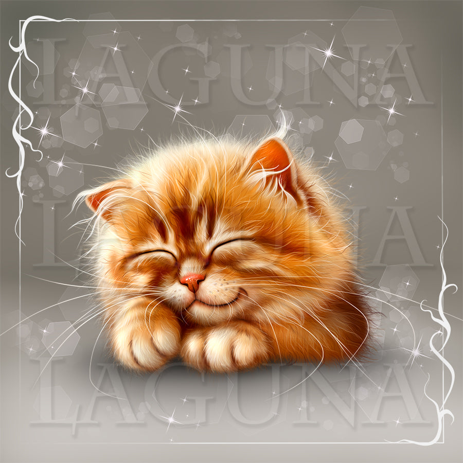 Kitty Sleeping in Christmas Decor