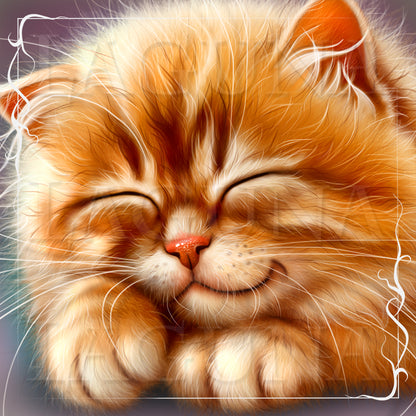 Kitty Sleeping in Christmas Decor