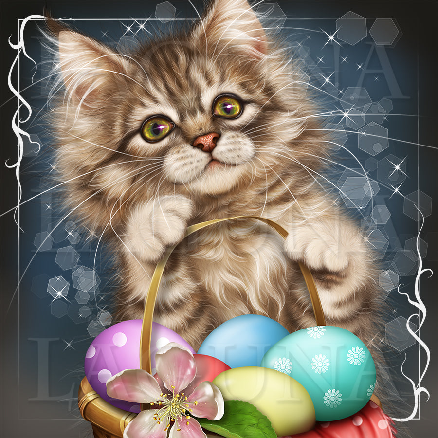 Kitty with Easter Basket