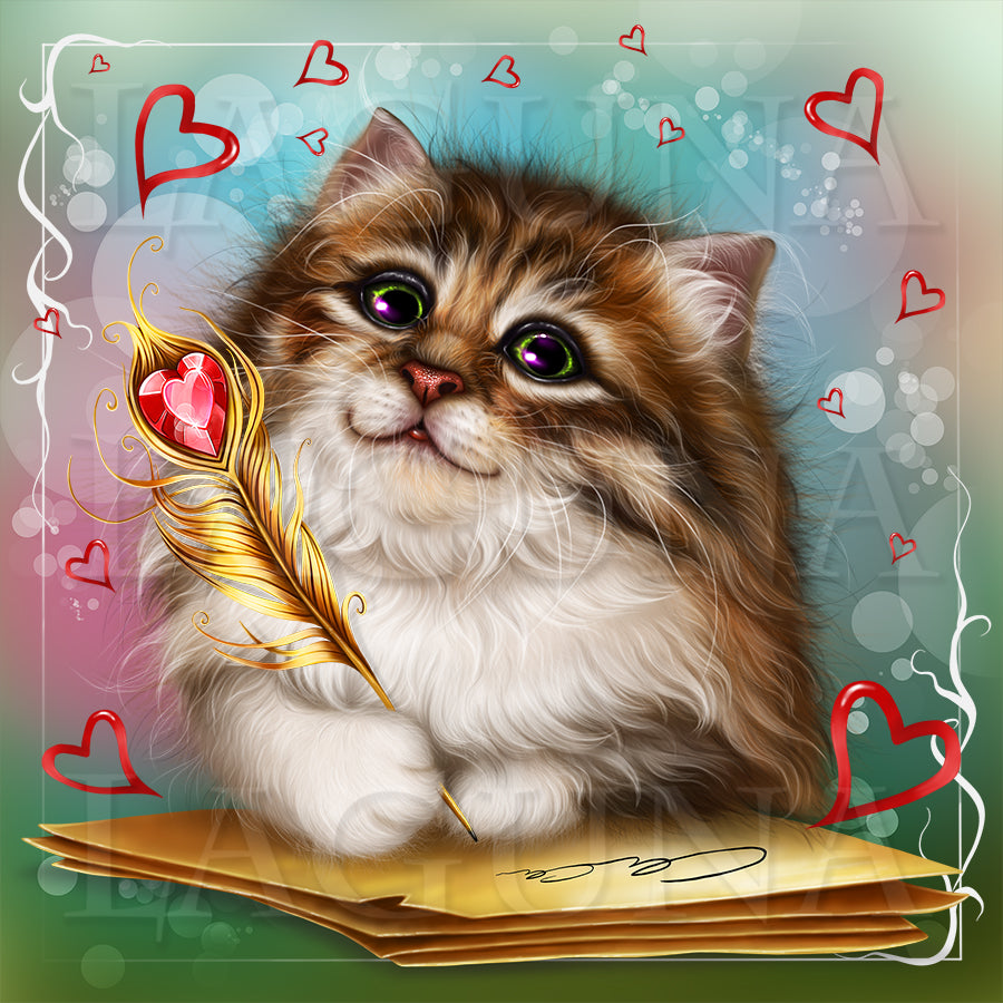 Kitty Writing Love Letters