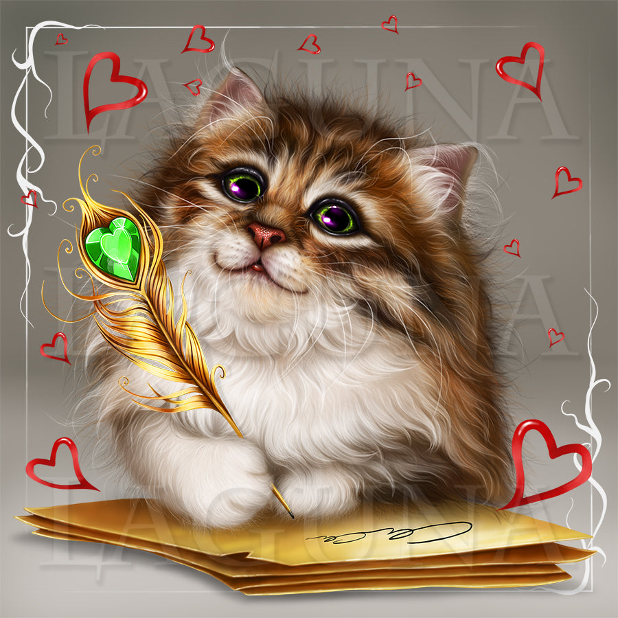 Kitty Writing Love Letters