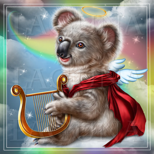 Koala Cupid with Harp