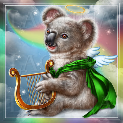 Koala Cupid with Harp