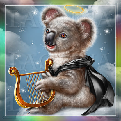 Koala Cupid with Harp