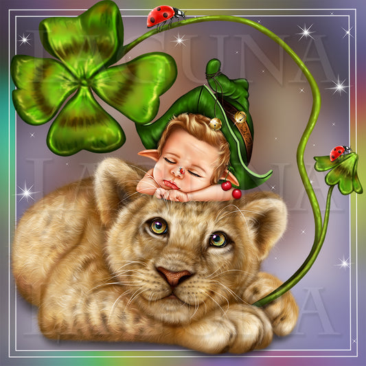 Leprechaun Baby and Lion Cub