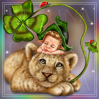 Leprechaun Baby and Lion Cub