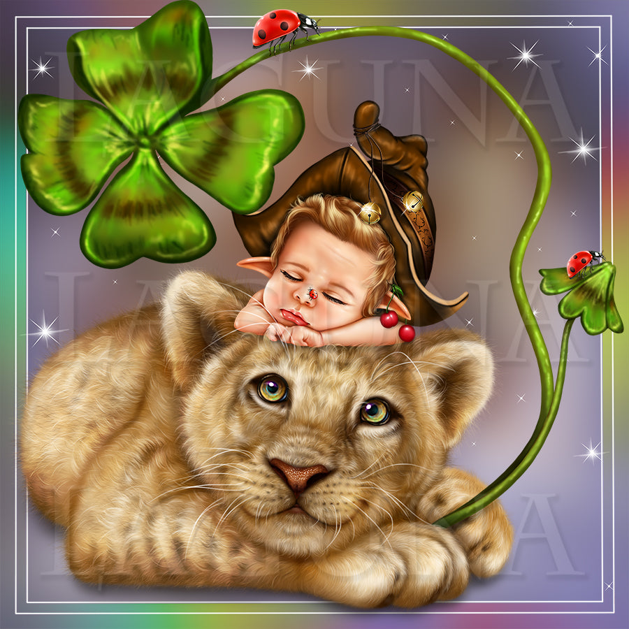 Leprechaun Baby and Lion Cub