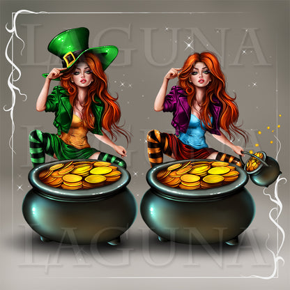 Leprechaun Girl Riding a Bat