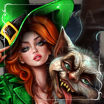 Leprechaun Girl Riding a Bat