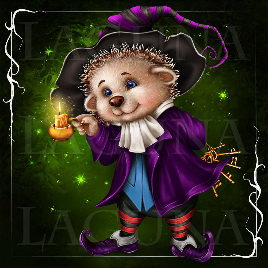 Leprechaun Hedgehog with Candle