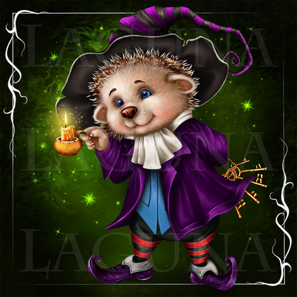 Leprechaun Hedgehog with Candle