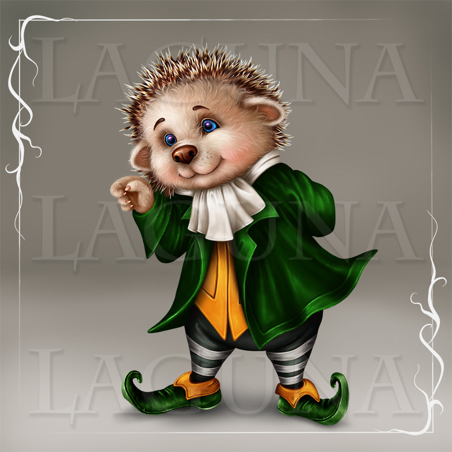 Leprechaun Hedgehog with Candle