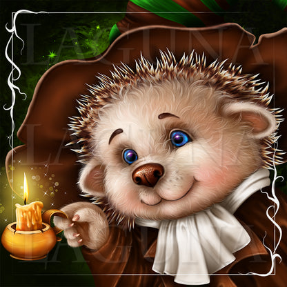 Leprechaun Hedgehog with Candle