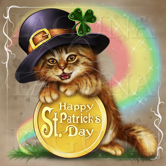 Leprechaun Kitty with Coin