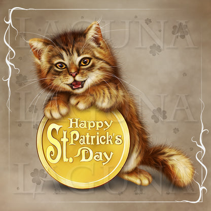 Leprechaun Kitty with Coin